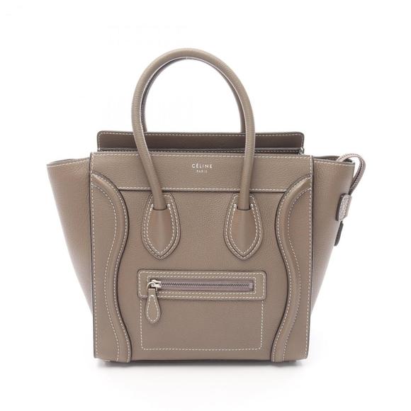 CELINE Brown Leather Tote Bag - Picture 1 of 9